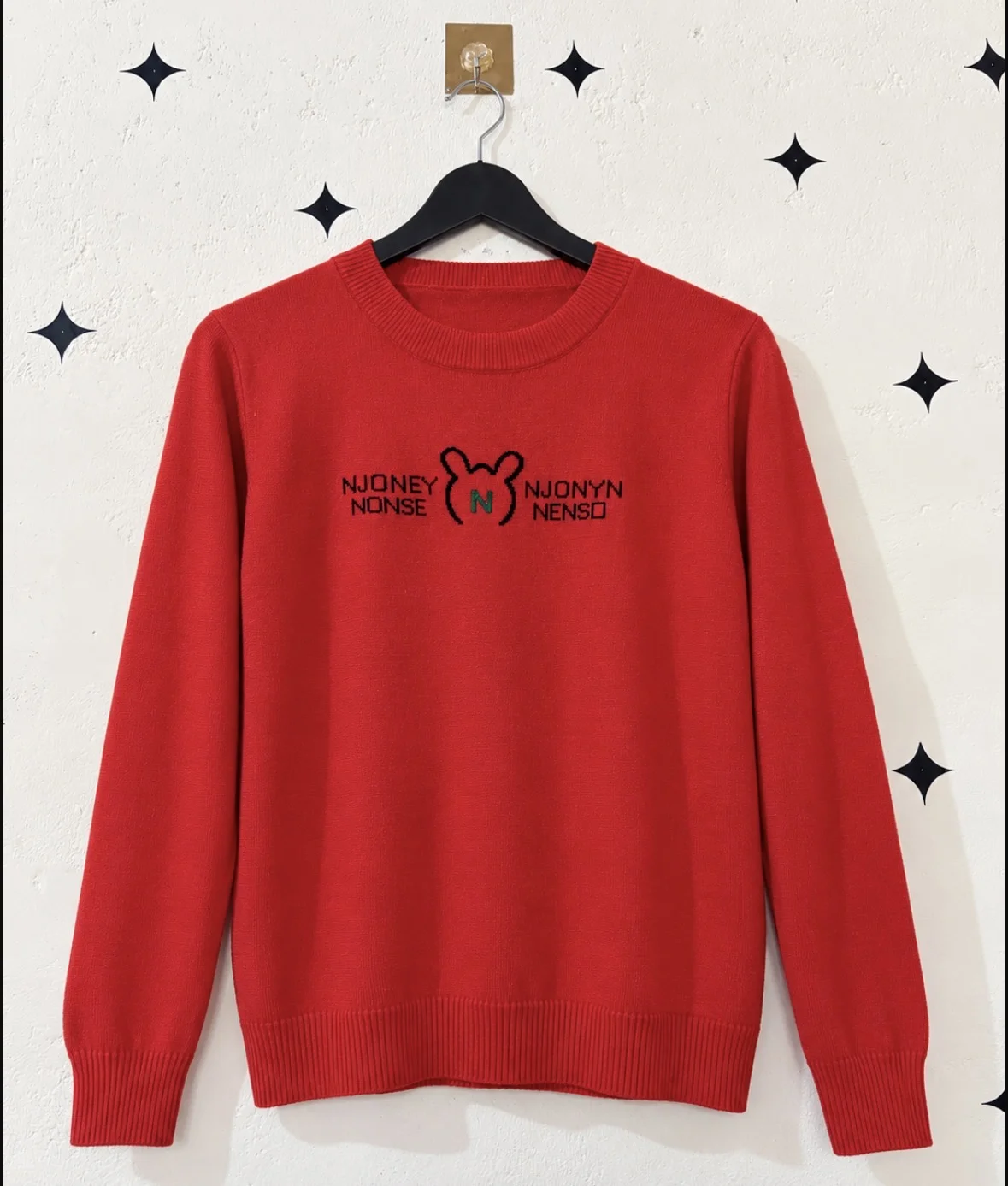 Red Embroidered Sweater