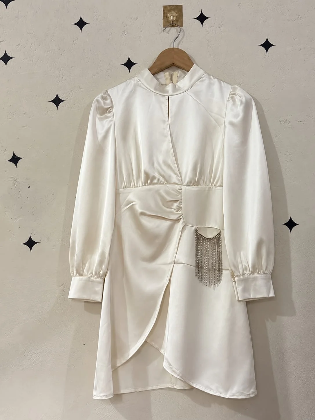 Satin Wrap Mini Dress