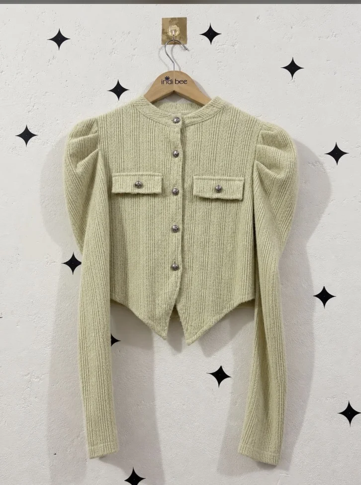 Ribbed Puff Sleeve Sweater