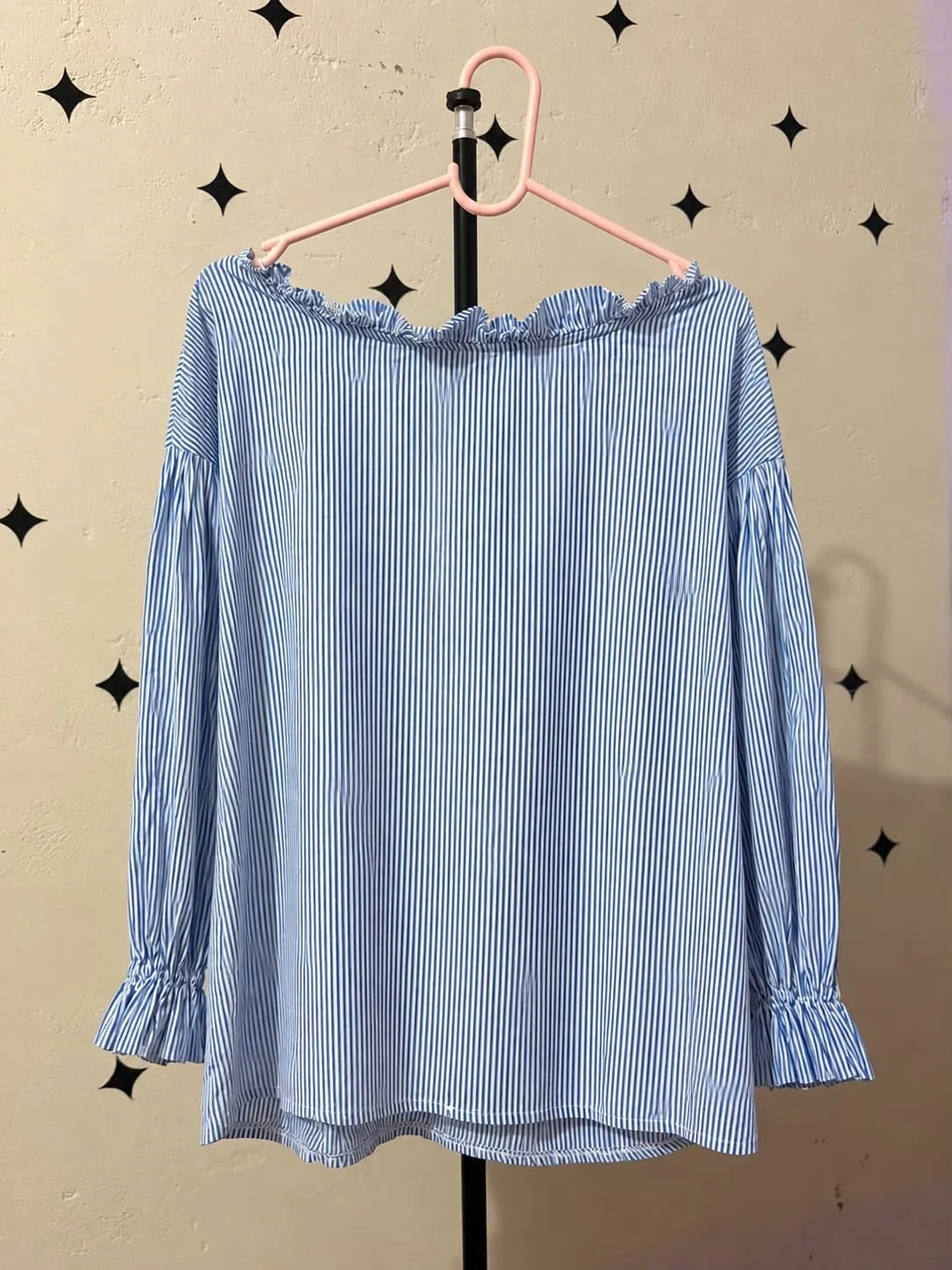 Striped Ruffle Cotton Top