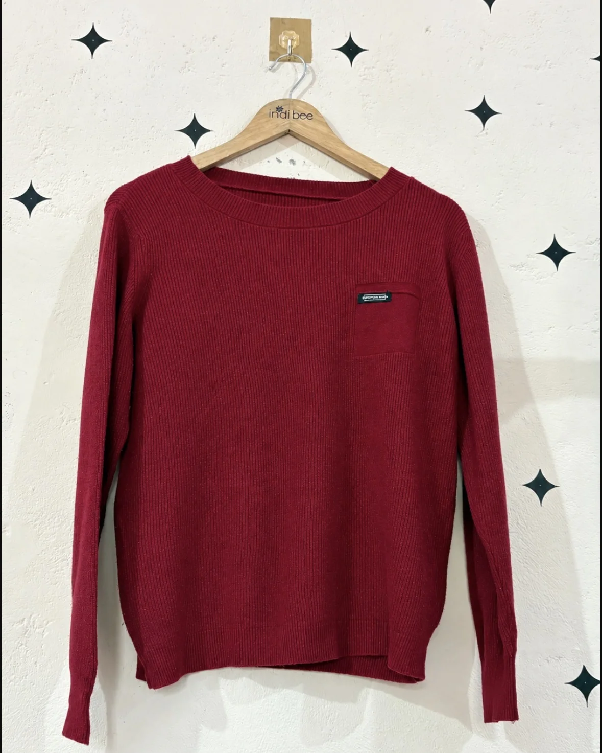 Red Ribbed Sweater