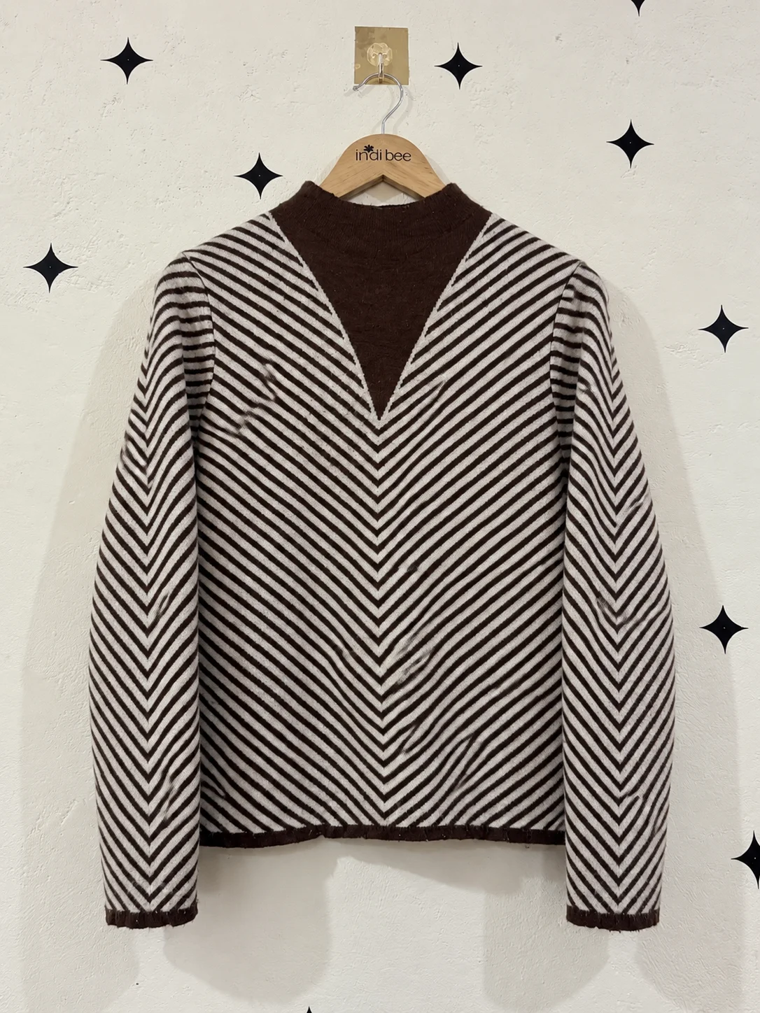 Striped Mock Neck Sweater