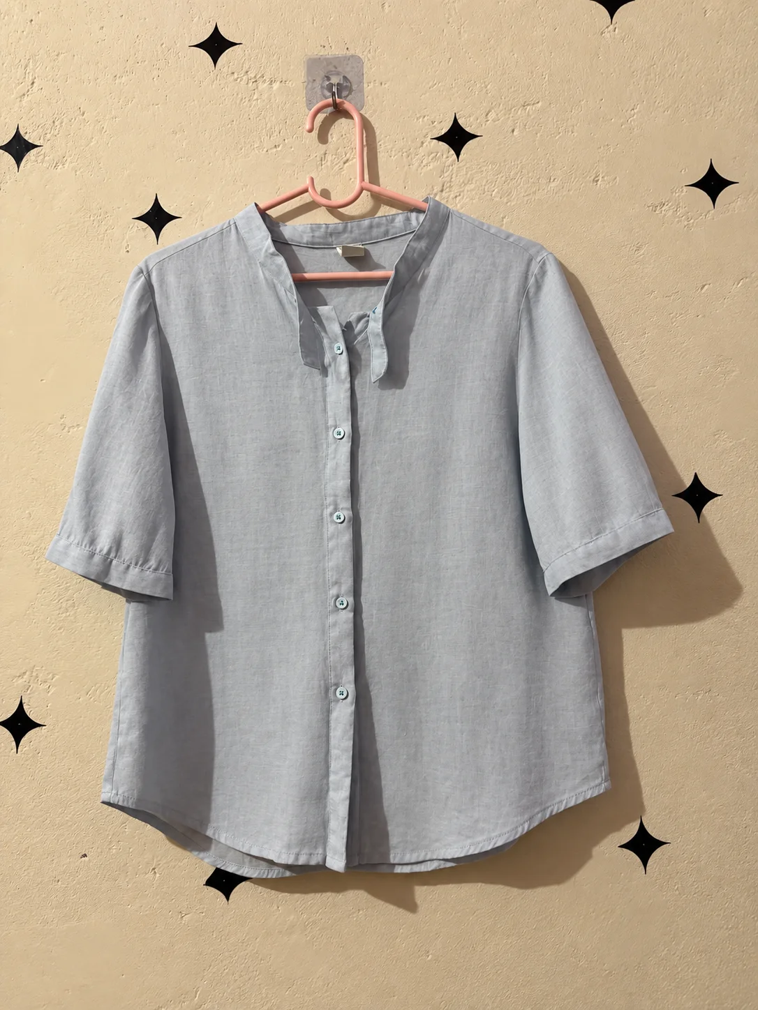 Blue Button-Down Top