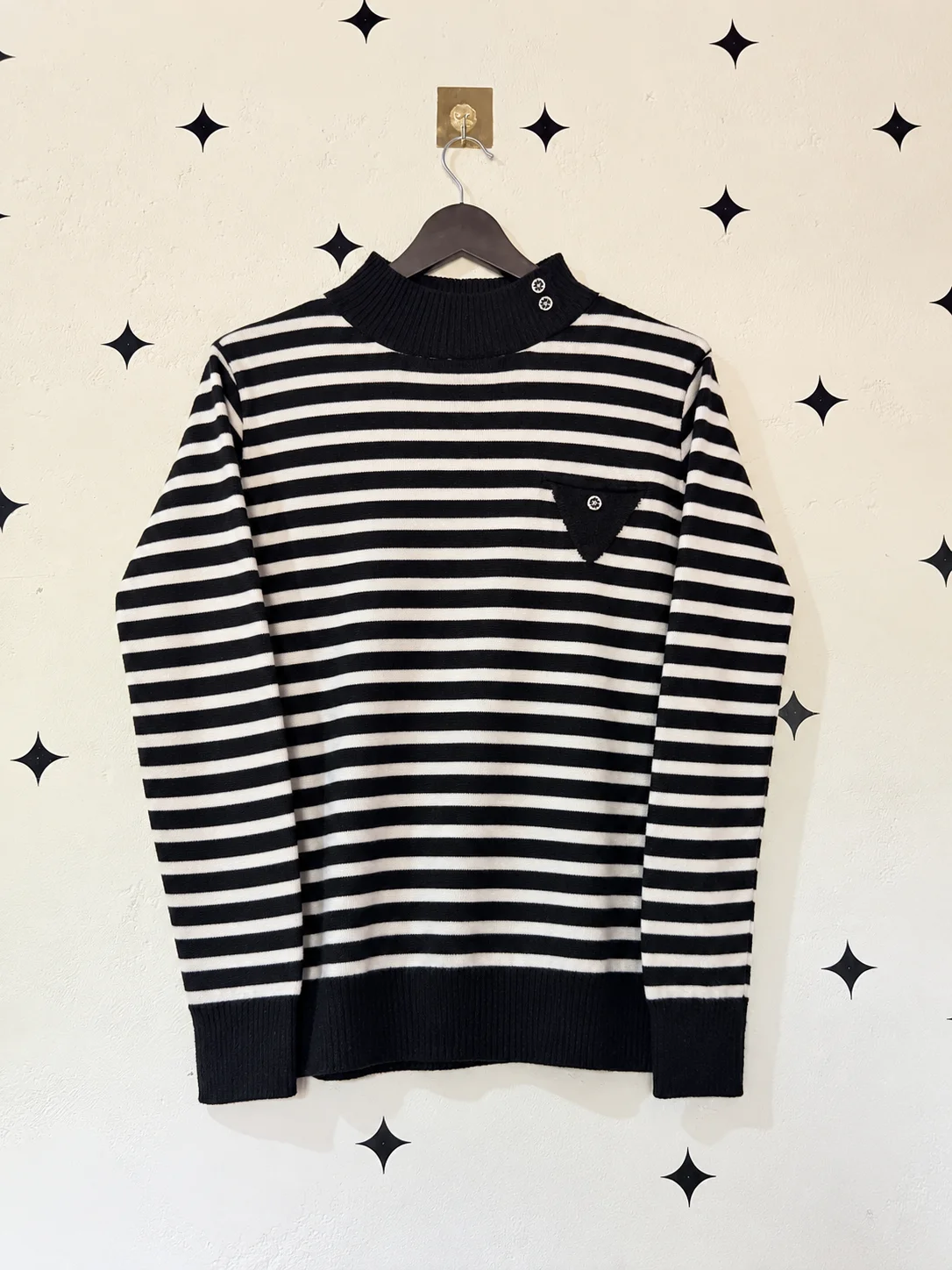 Striped Mock Neck Sweater