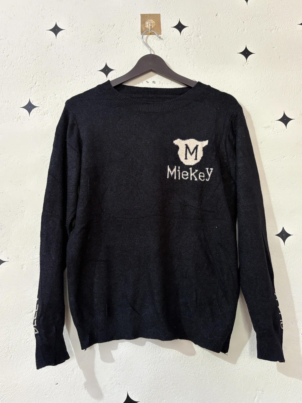 Black Graphic Knit Sweater
