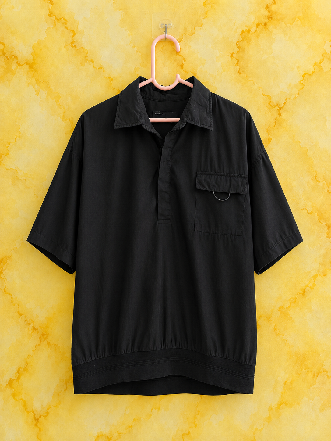 Black Utility Collar Top