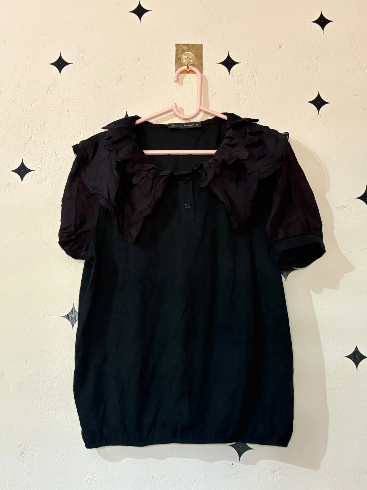 Black Ruffled Top