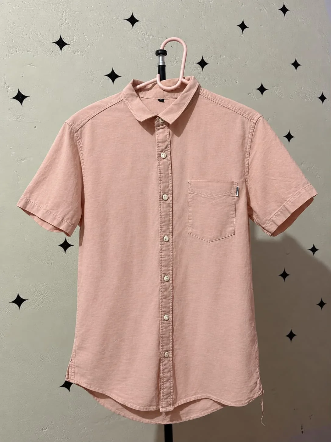 Pink Cotton Casual Shirt