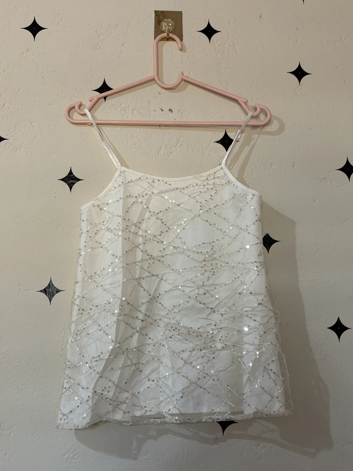 Sequined White Top