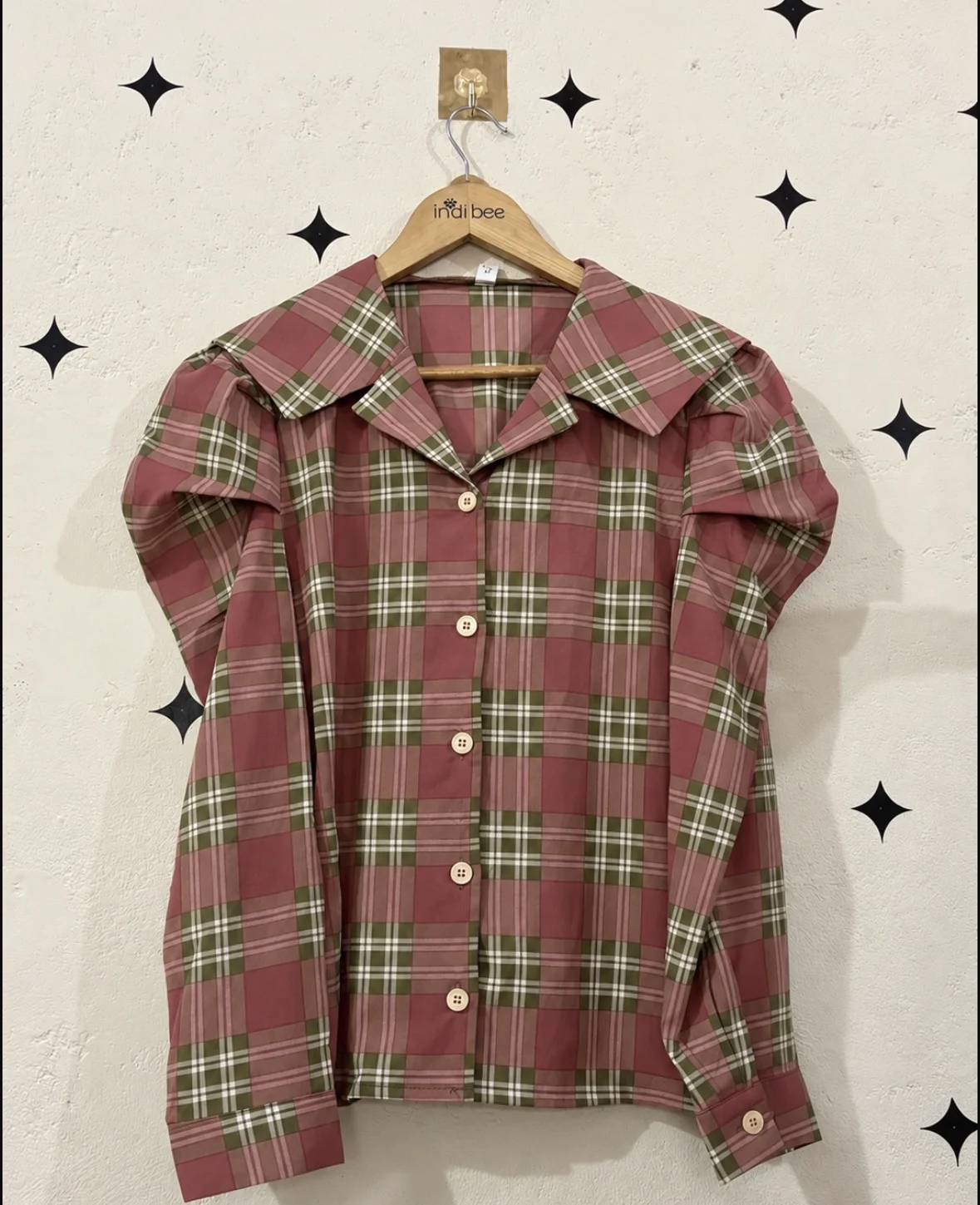 Plaid Sailor Collar Shirt