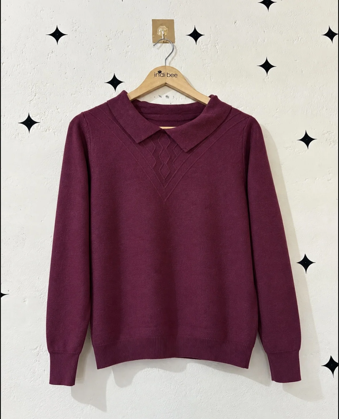 Burgundy Collared Sweater